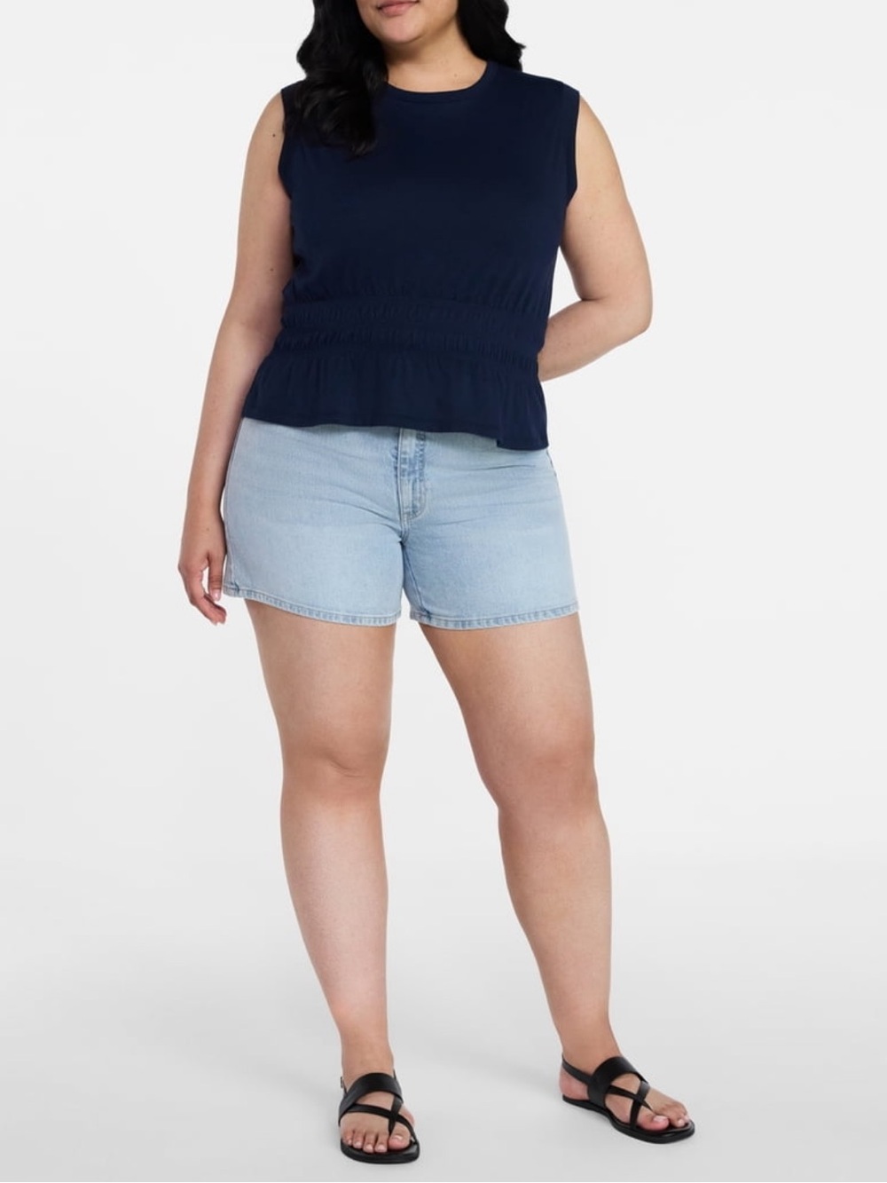 Women's High Rise Denim Shorts Size 18